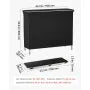 Folding Portable Bar Table with Dual Storage Shelves & Carry Bag