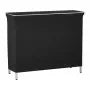 Folding Portable Bar Table with Dual Storage Shelves & Carry Bag