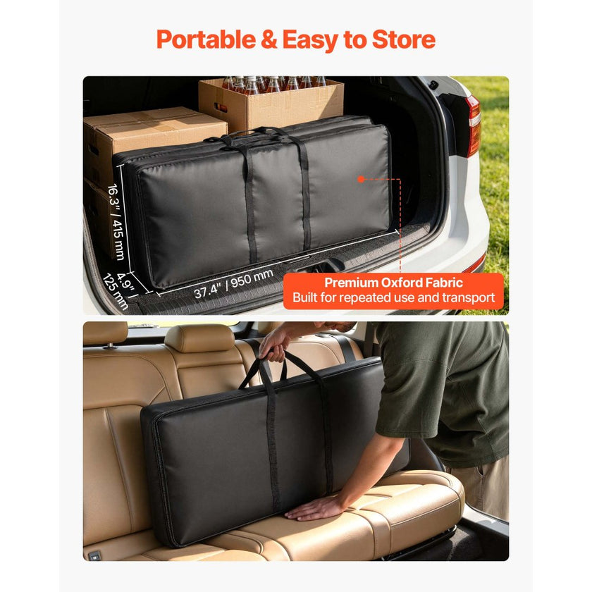 Portable Folding Bar Table Set with Storage Shelf & Carry Bag – 2 Pack