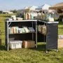 Portable Folding Bar Table Set with Storage Shelf & Carry Bag – 2 Pack