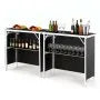Portable Folding Bar Table Set with Storage Shelf & Carry Bag – 2 Pack