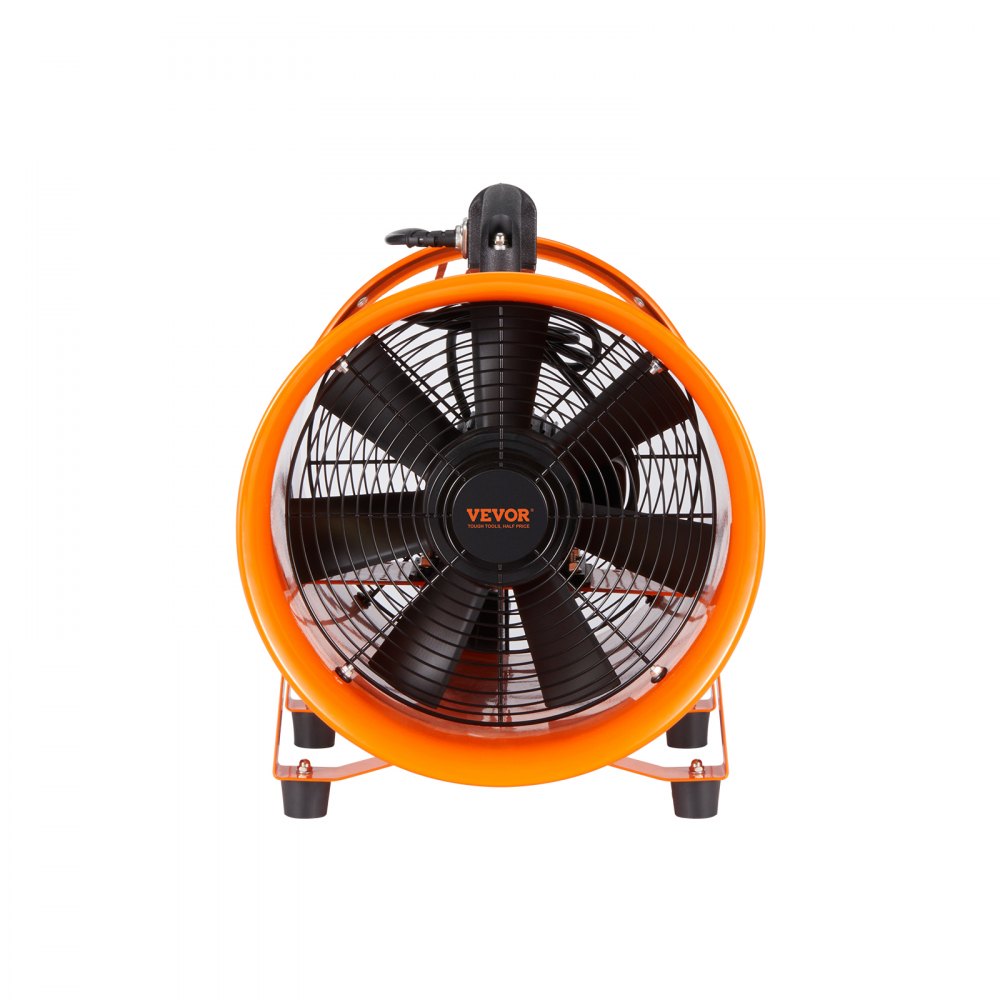 VEVOR Portable Ventilator, 8 inch Heavy Duty Cylinder Fan with 33ft Duct Hose, 195W Strong Shop Exhaust Blower 1070CFM, Industrial Utility Blower for Sucking Dust, Smoke, Smoke Home/Workplace