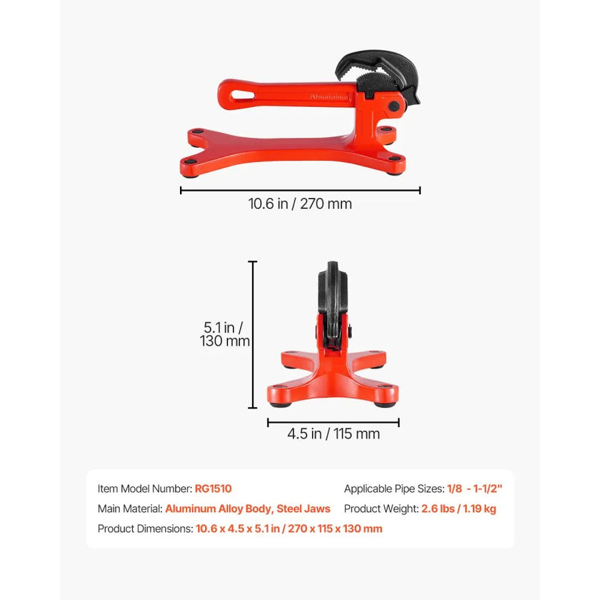 VEVOR Pipe Vise Portable Lightweight Aluminum Pipe Vise 1/8