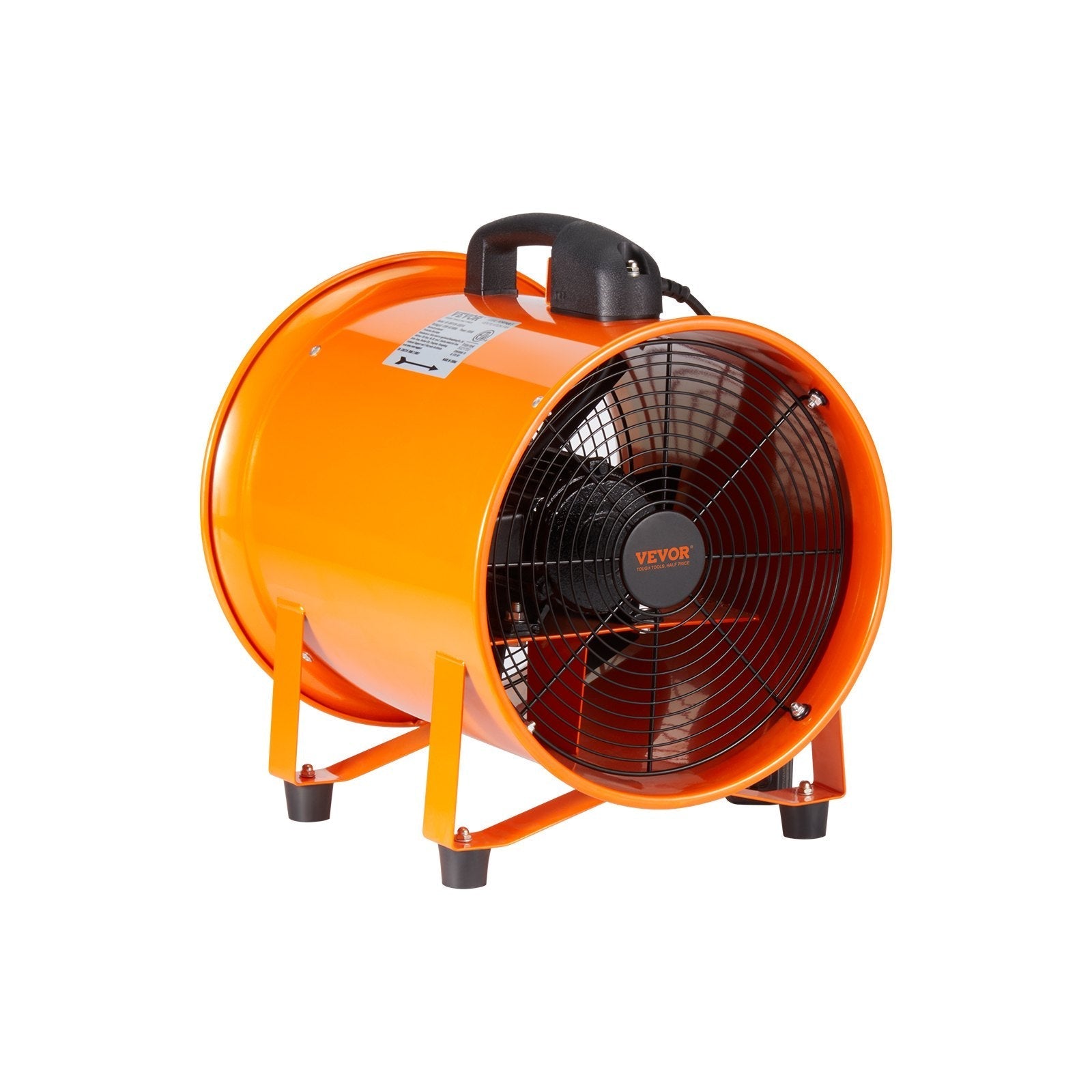 VEVOR Portable Ventilator, 8 inch Heavy Duty Cylinder Fan with 16.4ft Duct Hose, 195W Strong Shop Exhaust Blower 1070CFM, Industrial Utility Blower for Sucking Dust, Smoke, Smoke Home/Workplace