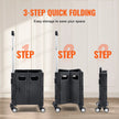 VEVOR Foldable Utility Cart, 110 lbs Load Capacity, Folding Portable Rolling Crate Handcart with Heavy Duty Telescoping Handle and 4 Rotate Wheels for Travel Shopping Moving Luggage Office Use, Black