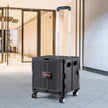 VEVOR Foldable Utility Cart, 110 lbs Load Capacity, Folding Portable Rolling Crate Handcart with Heavy Duty Telescoping Handle and 4 Rotate Wheels for Travel Shopping Moving Luggage Office Use, Black