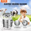 VEVOR Goat Milking Machine, 12 L 304 Stainless Steel Bucket, Electric Automatic Pulsation Vacuum Milker, Portable Milker with Food-grade Silicone Cups and Tubes, Adjustable Suction for Cows and Sheep