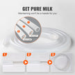VEVOR Goat Milking Machine, 3 L 304 Stainless Steel Bucket, Electric Automatic Pulsation Vacuum Milker, Portable Milker with Food-grade Silicone Cups and Tubes, Adjustable Suction for Sheep