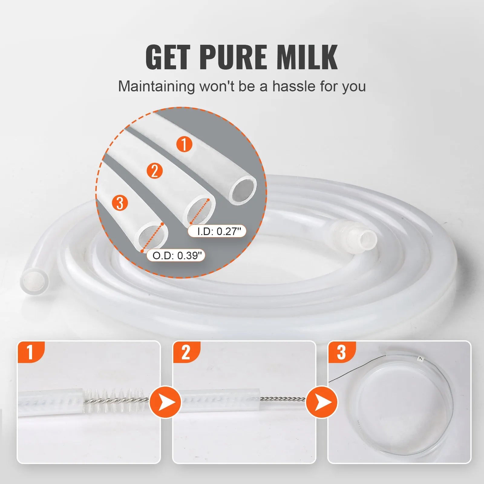 VEVOR Goat Milking Machine, 3 L 304 Stainless Steel Bucket, Electric Automatic Pulsation Vacuum Milker, Portable Milker with Food-grade Silicone Cups and Tubes, Adjustable Suction for Sheep