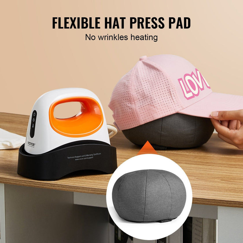 VEVOR Hat Press Machine Mini Hat Heat Press for Caps 6.1 x 3.5 inch Plate White