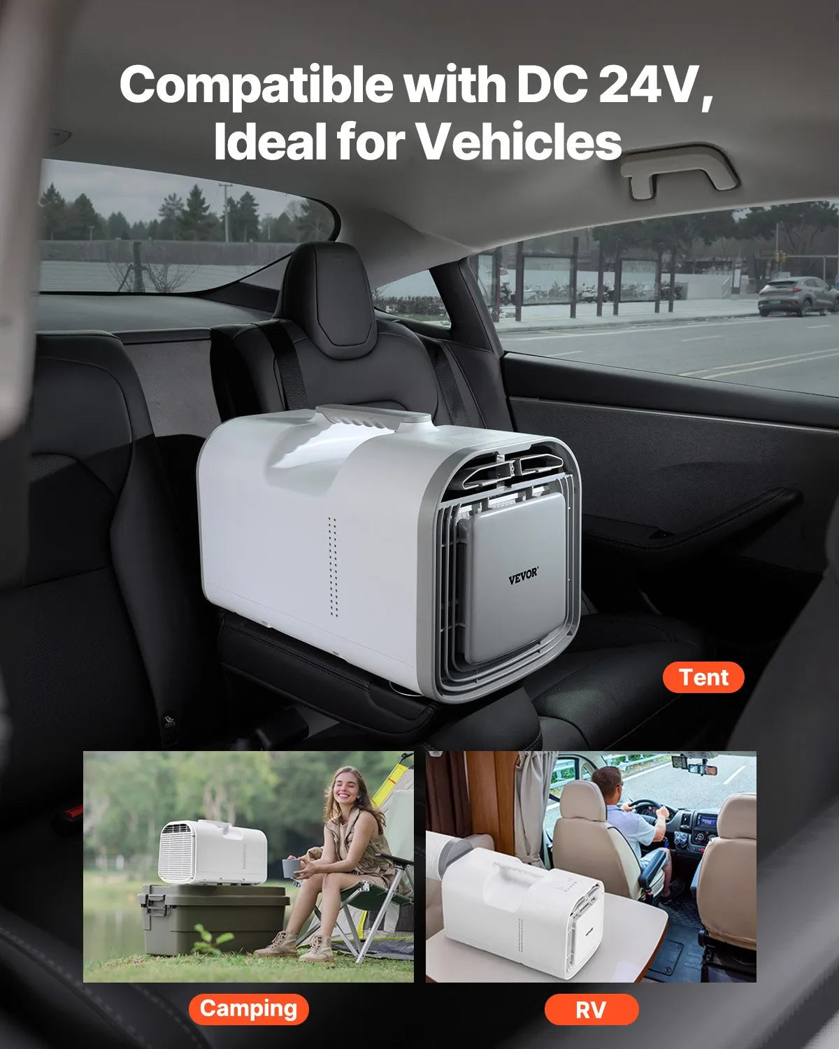 VEVOR Portable Air Conditioner 4250BTU Tent Air Conditioning AC/DC for Camping