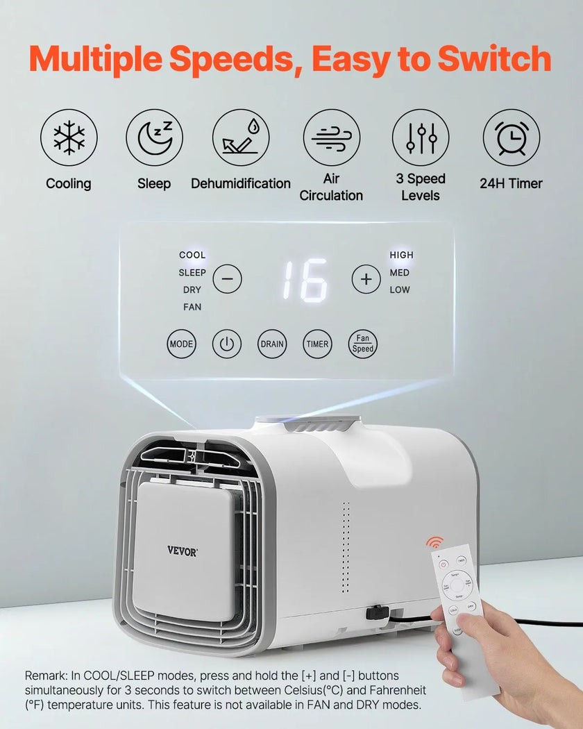 VEVOR Portable Air Conditioner 4250BTU Tent Air Conditioning AC/DC for Camping