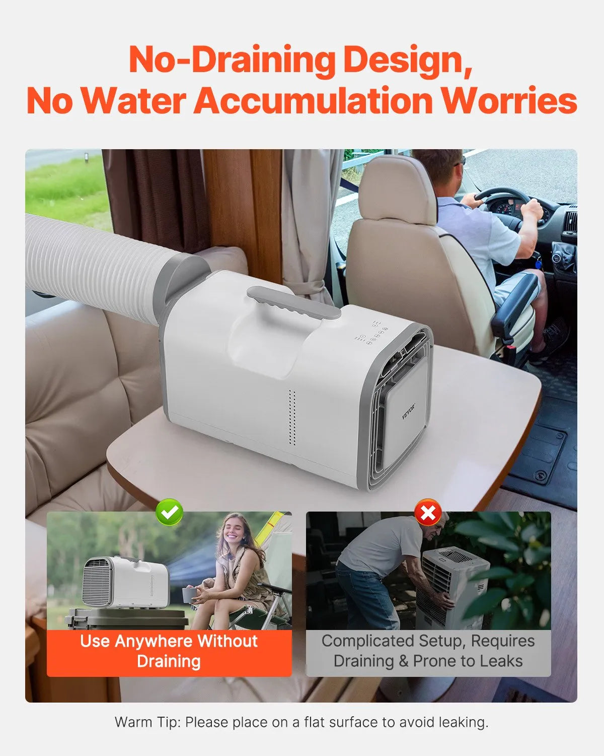 VEVOR Portable Air Conditioner 4250BTU Tent Air Conditioning AC/DC for Camping