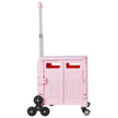VEVOR Foldable Cart with Stair Climbing Wheels Collapsible Rolling Crate 65L