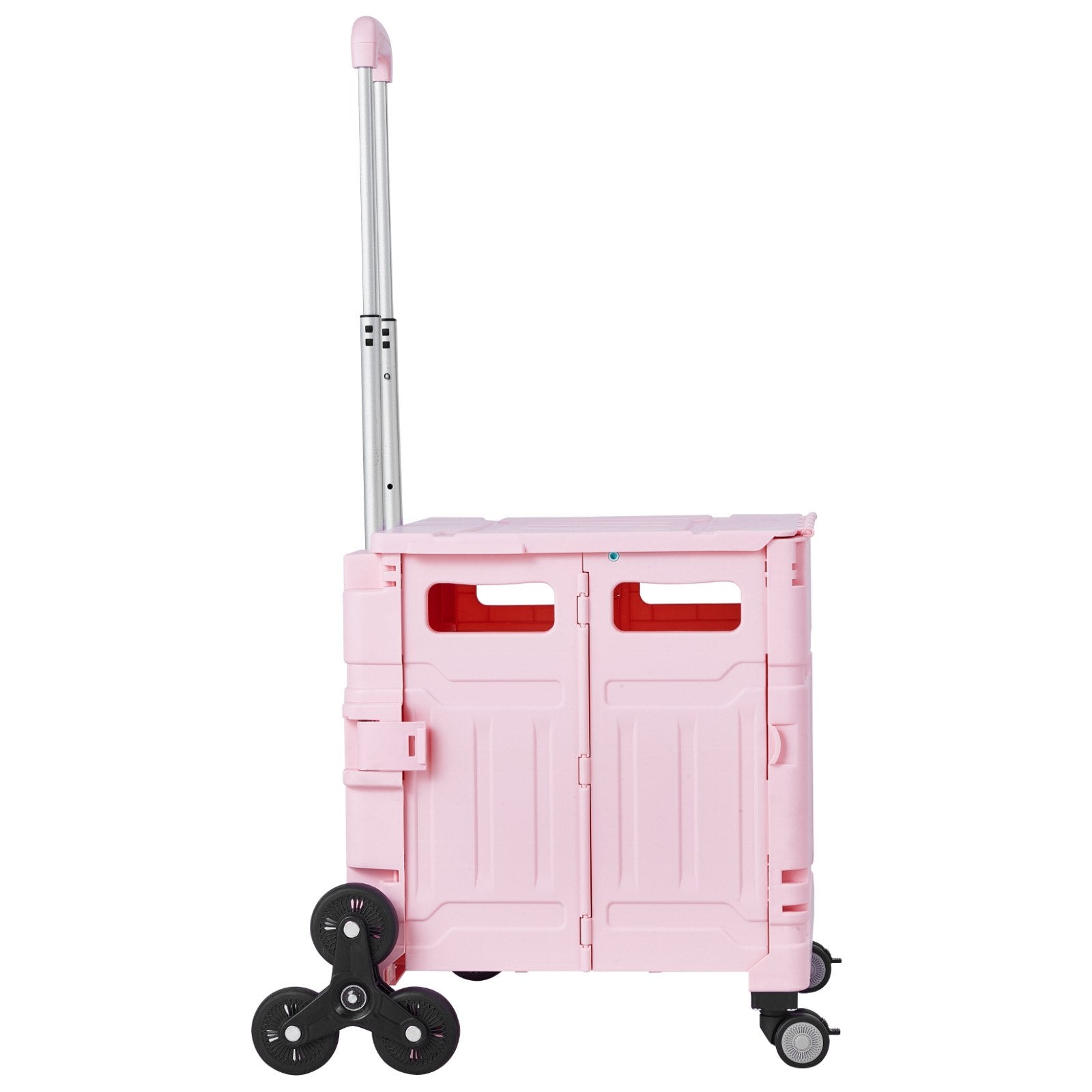 VEVOR Foldable Cart with Stair Climbing Wheels Collapsible Rolling Crate 65L