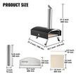 VEVOR Outdoor Pizza Oven, Wood Pellet and Charcoal Fired Pizza Maker 12-inch, Portable Outside Stainless Steel Pizza Grill with Pizza Stone, Waterproof Cover, Shovel, Wood Burner for Backyard Camping