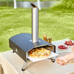 VEVOR Outdoor Pizza Oven, Wood Pellet and Charcoal Fired Pizza Maker 12-inch, Portable Outside Stainless Steel Pizza Grill with Pizza Stone, Waterproof Cover, Shovel, Wood Burner for Backyard Camping