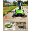 Walk-Behind Hand Push Floor Sweeper, Non-Electric Manual Floor Sweeper with 25.6
