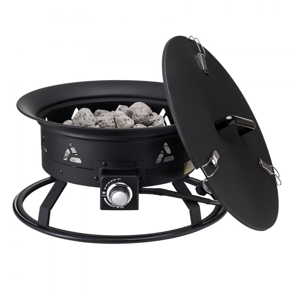 VEVOR Propane Fire Pit 24” Outdoor Portable Gas Fire Pit for Heating 58000 BTU