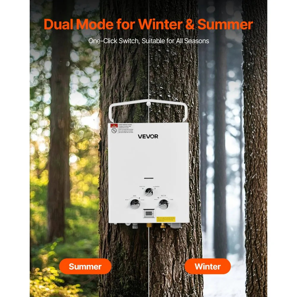VEVOR Portable Propane Water Heater 5L Tankless with Accessory Regulator