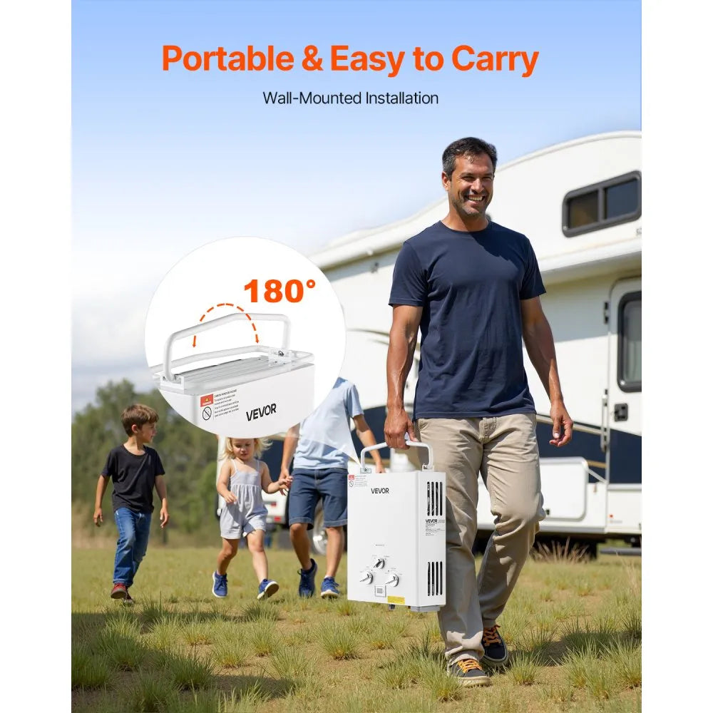 VEVOR Portable Propane Water Heater 5L Tankless with Accessory Regulator