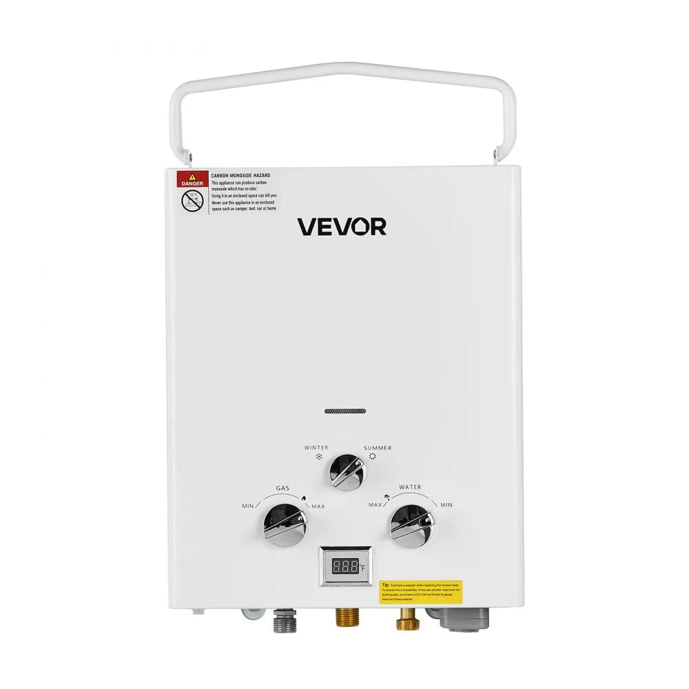 VEVOR Portable Propane Water Heater 5L Tankless with Accessory Regulator