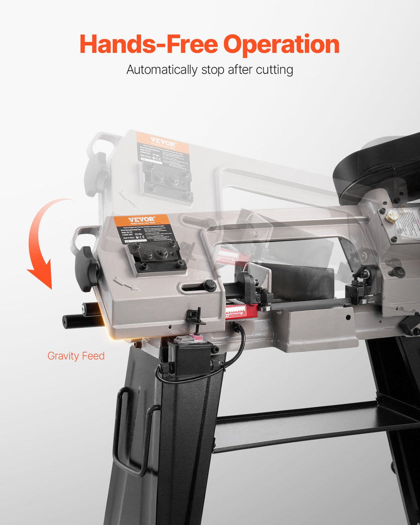VEVOR Metal Horizontal Band Saw 4 in x 6 in 550W Variable Speed Bandsaw 110V