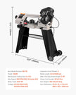 VEVOR Metal Horizontal Band Saw 4 in x 6 in 550W Variable Speed Bandsaw 110V