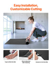 Gym Flooring Set 6.6' x 3' PVC Yoga Fitness Equipment Mat for Pilates