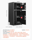 Double Door Home Safe, 3.3 Cu. Ft. Electronic Security Safe with Digital Keypad, Drop Slot & Backup Keys