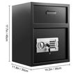 Vevor Digital Depository Safe Drop Safe Carbon Steel 2 Keys Safe With Drop Slot