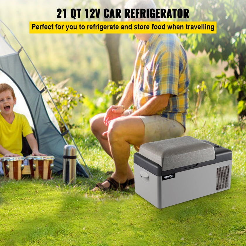 VEVOR Portable Refrigerator 21 Quart(20 Liter),12 Volt Refrigerator App Control(-4?~68?), Car Refrigerator Electric Compressor Cooler with 12/24v DC & 110-240v AC for Camping, Travel, Fishing, Outdoor