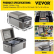 VEVOR Portable Refrigerator 21 Quart(20 Liter),12 Volt Refrigerator App Control(-4?~68?), Car Refrigerator Electric Compressor Cooler with 12/24v DC & 110-240v AC for Camping, Travel, Fishing, Outdoor