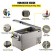VEVOR Portable Refrigerator 37 Quart(35 Liter),12 Volt Refrigerator App Control(-4?~68?), Car Refrigerator Dual Zone with 12/24v DC & 110-240v AC for Camping, Travel, Fishing, Outdoor or Home Use