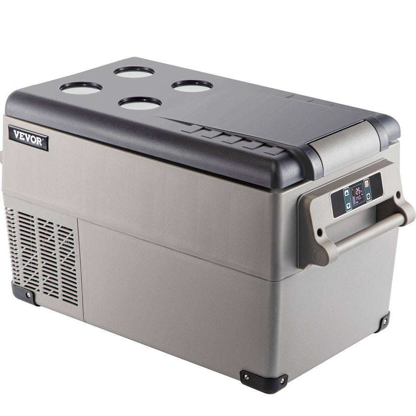 VEVOR Portable Refrigerator 37 Quart(35 Liter),12 Volt Refrigerator App Control(-4?~68?), Car Refrigerator Dual Zone with 12/24v DC & 110-240v AC for Camping, Travel, Fishing, Outdoor or Home Use