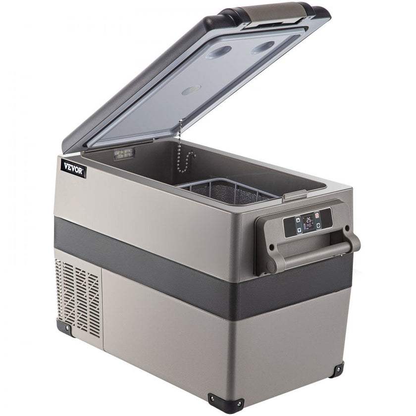 VEVOR 12 Volt Refrigerator 45L(48qt) Fast Cooling Portable Freezer with App Control(-4?~68?) Car Fridge with 12/24v DC & 110-240v AC for Travel, Camping and Home Use, 48 Quart, Black