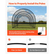 Baseball Batting Cage – 40 x 12 x 10 FT Freestanding Portable Hitting Cage with 4-Ply Knotless Polyester Net & Pitching Machine Opening