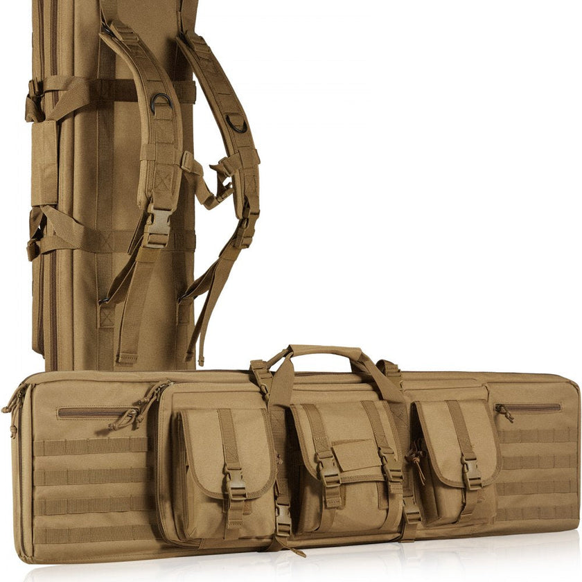 VEVOR Rifle Bag, 36 inch Tactical Double Long Gun Bag, Soft Rifle Case with Lockable Zipper, Portable Handle & Shoulder Strap, 3 Large Storage Pockets Rifle Case for Two 34