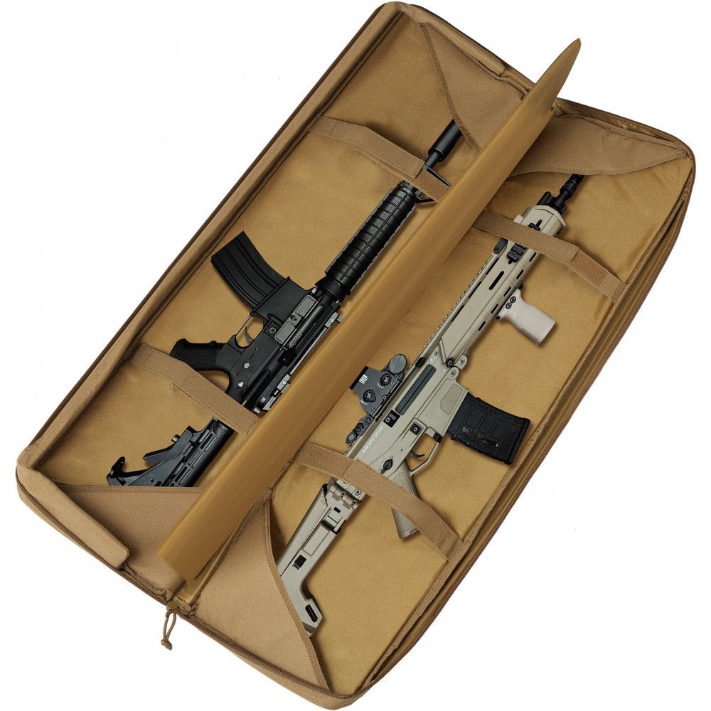 VEVOR Rifle Bag, 36 inch Tactical Double Long Gun Bag, Soft Rifle Case with Lockable Zipper, Portable Handle & Shoulder Strap, 3 Large Storage Pockets Rifle Case for Two 34
