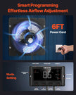 VEVOR 12 inch Shutter Exhaust Fan, Wall Mounted Attic Vent Fan with Smart Programming Variable Speed Temperature Control, 1500 CFM,EC Motor,Timer, for Shed,Garage,Greenhouse Ventilation Cooling,Black