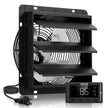 VEVOR 12 inch Shutter Exhaust Fan, Wall Mounted Attic Vent Fan with Smart Programming Variable Speed Temperature Control, 1500 CFM,EC Motor,Timer, for Shed,Garage,Greenhouse Ventilation Cooling,Black