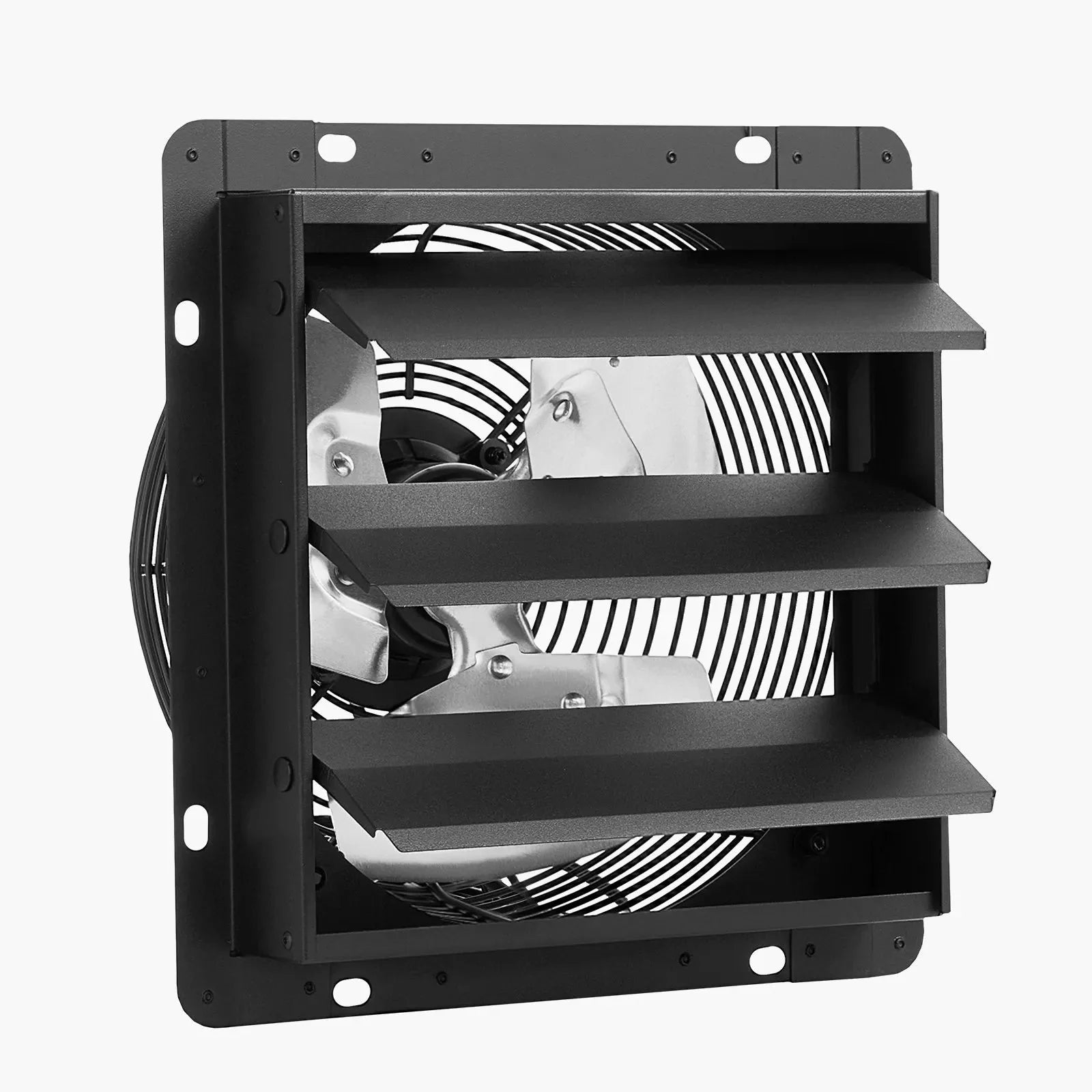 VEVOR 12 inch Shutter Exhaust Fan, Wall Mounted Attic Vent Fan with Smart Programming Variable Speed Temperature Control, 1500 CFM,EC Motor,Timer, for Shed,Garage,Greenhouse Ventilation Cooling,Black