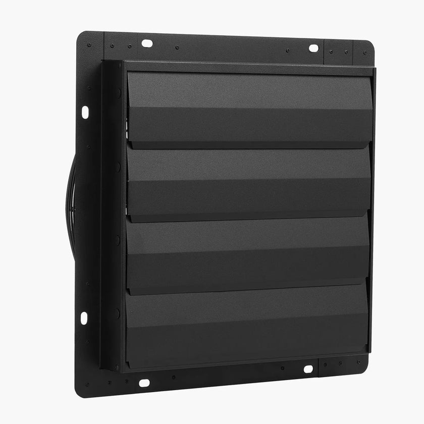 VEVOR 14 inch Shutter Exhaust Fan, Wall Mounted Attic Vent Fan with Smart Programming Variable Speed Temperature Control, 2000 CFM,EC Motor,Timer, for Shed,Garage,Greenhouse Ventilation Cooling,Black