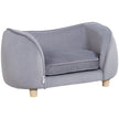 VEVOR Pet Sofa, Dog Couch for Small Dogs and Cats, Soft Velvety Dog Sofa Bed, 66 lbs Loading Cat Sofa, Dark Grey