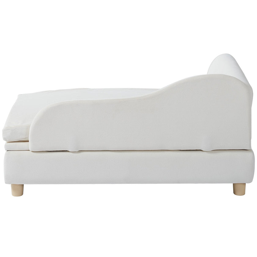 VEVOR Pet Sofa, Dog Couch for Large-Sized Dogs and Cats, Soft Velvety Dog Sofa Bed, 110 lbs Loading Cat Sofa, White