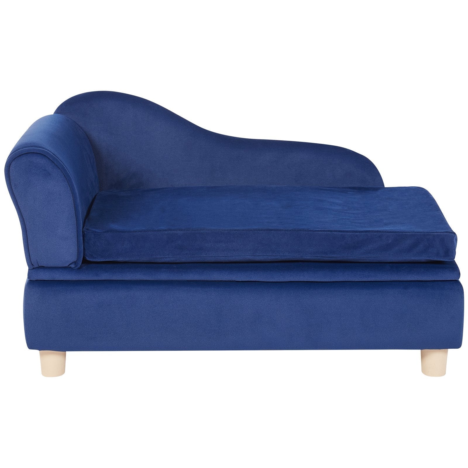 VEVOR Pet Sofa, Dog Couch for Medium-Sized Dogs and Cats, Soft Velvety Dog Sofa Bed, 81 lbs Loading Cat Sofa, Blue