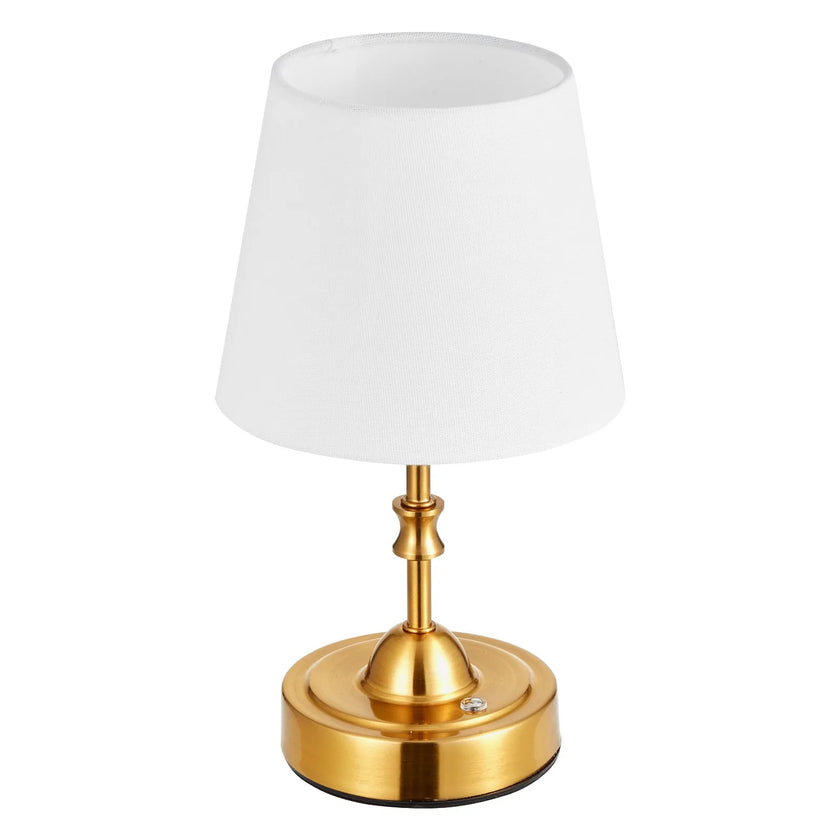 VEVOR Cordless Table Lamp Rechargeable Battery Small Lamp Fabric Shade Gold