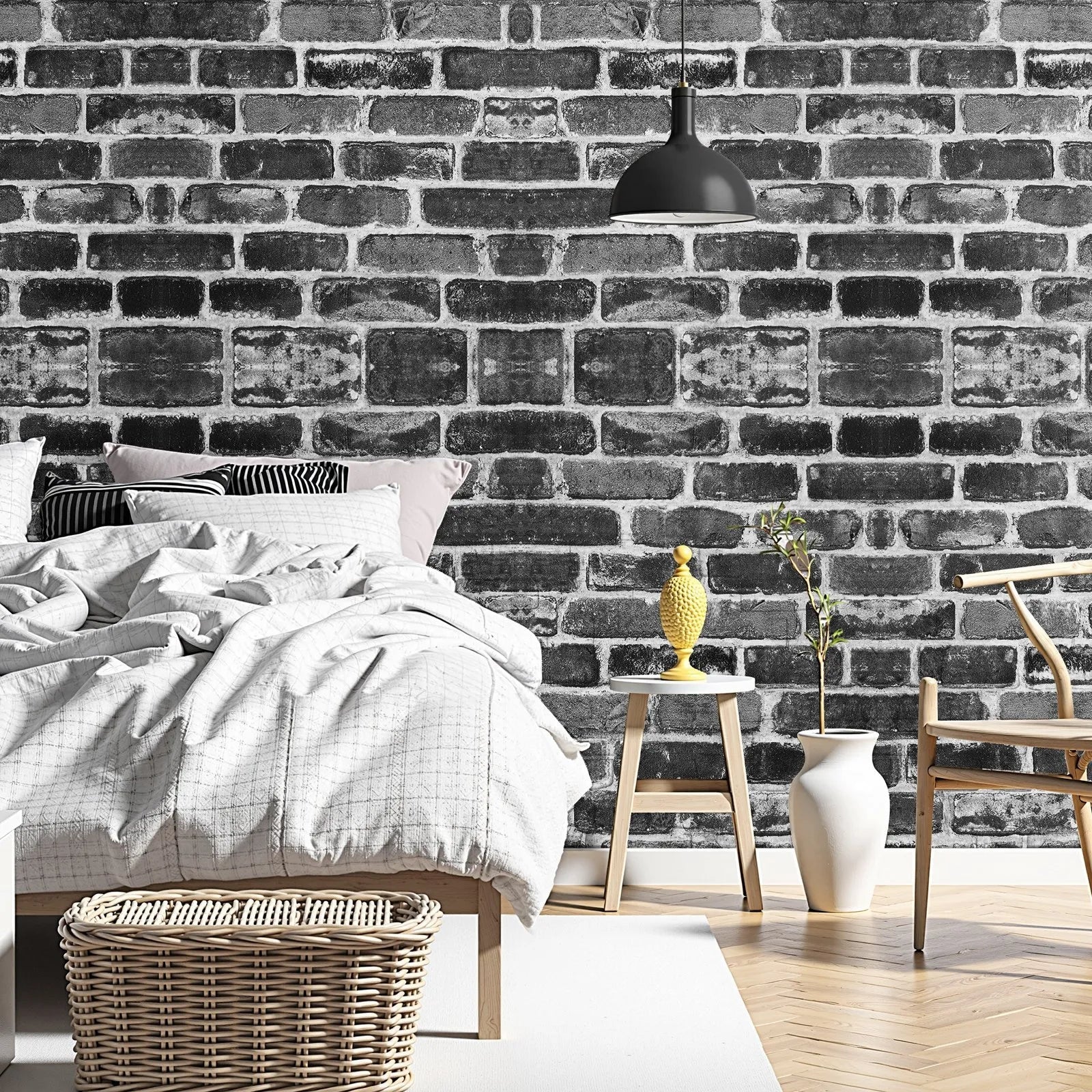VEVOR Peel and Stick Wallpaper, 17.7 x 393.7 inch Contact Paper Gray Brick Waterpoof Self Adhesive, Easy to Clean & Peel Wall Decorative Vinyl Roll for Bedroom Kitchen Bathroom Office Desk