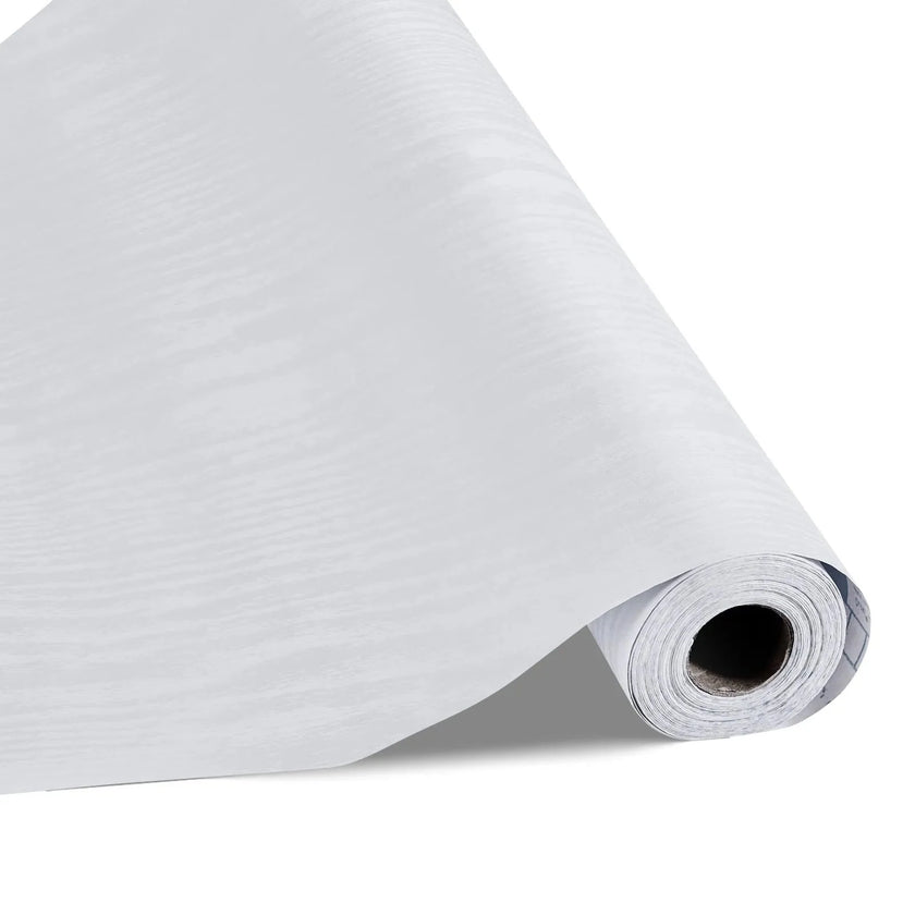 VEVOR Peel and Stick Wallpaper, 17.7 x 393.7 inch Contact Paper White Wood Grain Waterpoof Self Adhesive, Easy to Clean & Peel Wall Decorative Vinyl Roll for Bedroom Kitchen Bathroom Desk Office