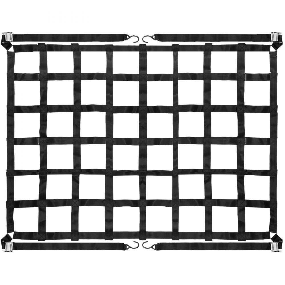 VEVOR 3.5'x 4.1' Cargo Net with S-Hooks, Truck Bed Cargo Net Heavy Duty Cargo Nets Capacity 1100LBS for Pickup Trucks (42